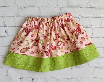 18 Month Skirt, 2 Toddle Skirt Skirt, 4 Toddler Skirt, Girls Clearance Sale Skirt, Girls Summer Skirt, Little Girl Paisley Skirt, Sale Skirt