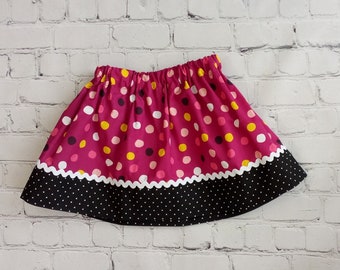 Toddler Girls Dot Skirt, Toddler Polka Dot Skirt, Little Girls Skirt Baby Skirt, Fall Skirt