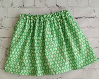 3 Toddler Girls Skirt, Girls Chevron Skirt and Butterfly Trim Skirt, Girls Sale Skirt, Green Chevron Girls Skirt