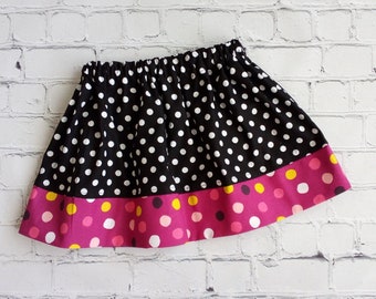 Sale Skirts, 2 Toddler Skirt, 3 Toddler Skirt, Girls Clearance Skirt, Sale Skirt, Black Polka Dot Skirt