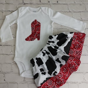 Red white dots cow print ribbon infant jessie Toddler baby One