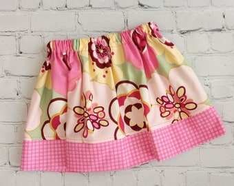 Size 3 Toddler, Girls Summer Skirts, Floral Girls Skirt, Pink Floral Summer Skirt