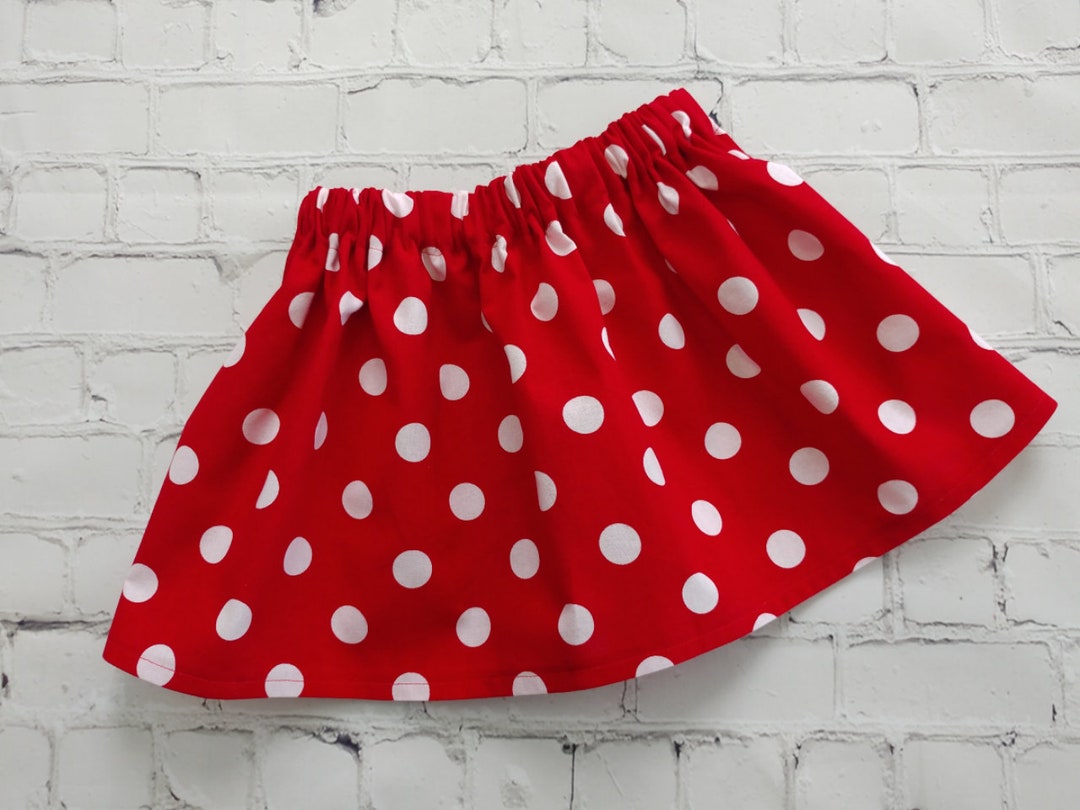 Polka Dot Twirl Skirt, Girls Red Skirt, Toddler Birthday Skirt