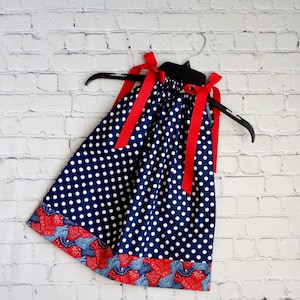 2 Toddler Pillowcase Dress, Little Girls Navy Bandana Dress, Summer Dress, Toddler Cowgirl Dress, Rodeo Dress, Kids Clothes, Sale Dress