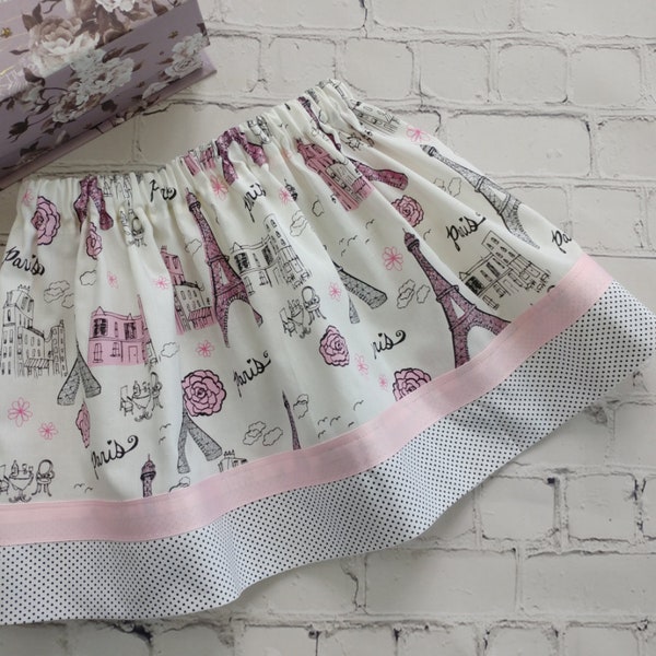 Susanne Lively Girls Print Eiffel Tower Print Dress with Collar