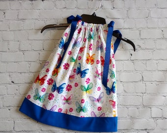 Girl Butterfly Dress, Toddler Pillowcase Dress, Baby Butterfly Dress, Girls Summer Dress