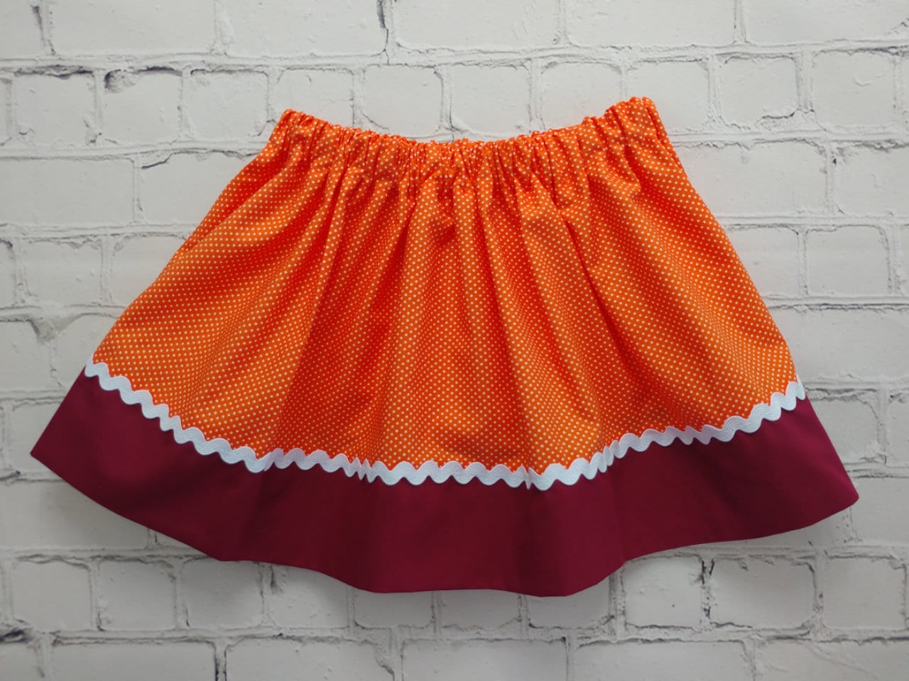 Orange and Maroon Skirt Toddler Skirt Girls Skirt Baby Girls