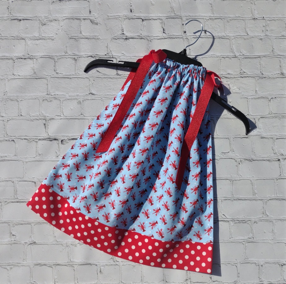 Blue and Red Dress - Etsy