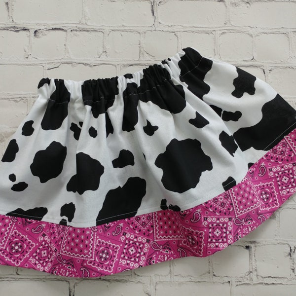 Pink Bandana Cowgirl Skirt, Girls Western Skirt, Jessie Skirt, Toy Story Skirt, Birthday Party Skirt, Little Girls Rodeo Skirt