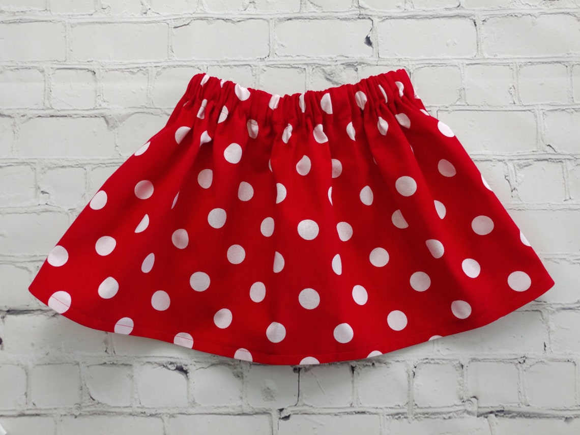 Polka Dot Twirl Skirt Girls Red Skirt Toddler Birthday Etsy