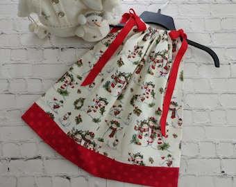 Girls Christmas Dress, 3 Toddler Only, Toddler Holiday Dress, Snowman Christmas Outfit
