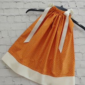 Girls Burnt Orange Dress, Toddler Pillowcase Dress, Texas Girls Dress, Baby Dress