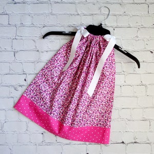 Sale 12 Month Pillowcase Dress , Little Girls Pink Dress, Floral Dress, Toddler Girl Dress with Flowers, Baby Dress, Kids Clearance Clothes
