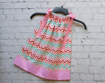 2 Toddler Sale Dress, Chevron Print Dress, Summer Pillowcase Dress, Sale Dress