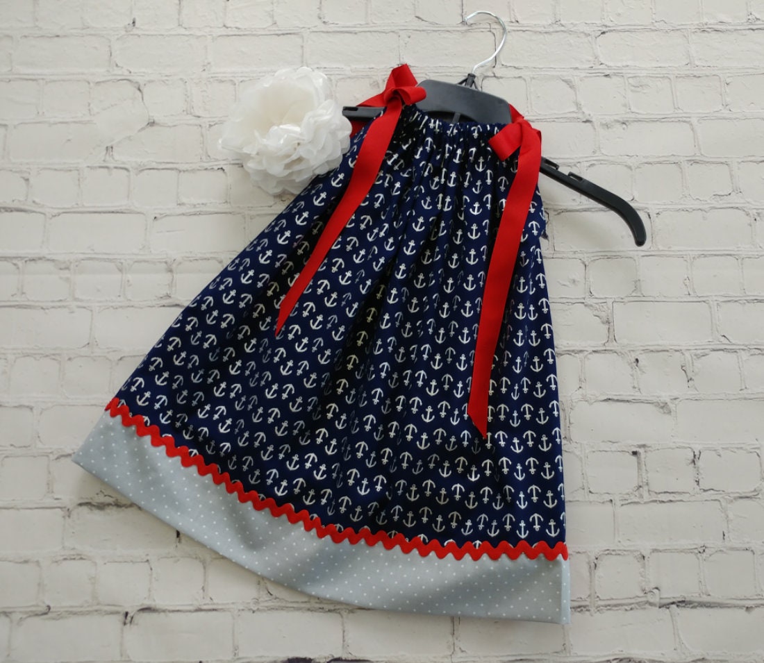 blue a line maxi dress Anchor Print Mini Night Dress main image 0
