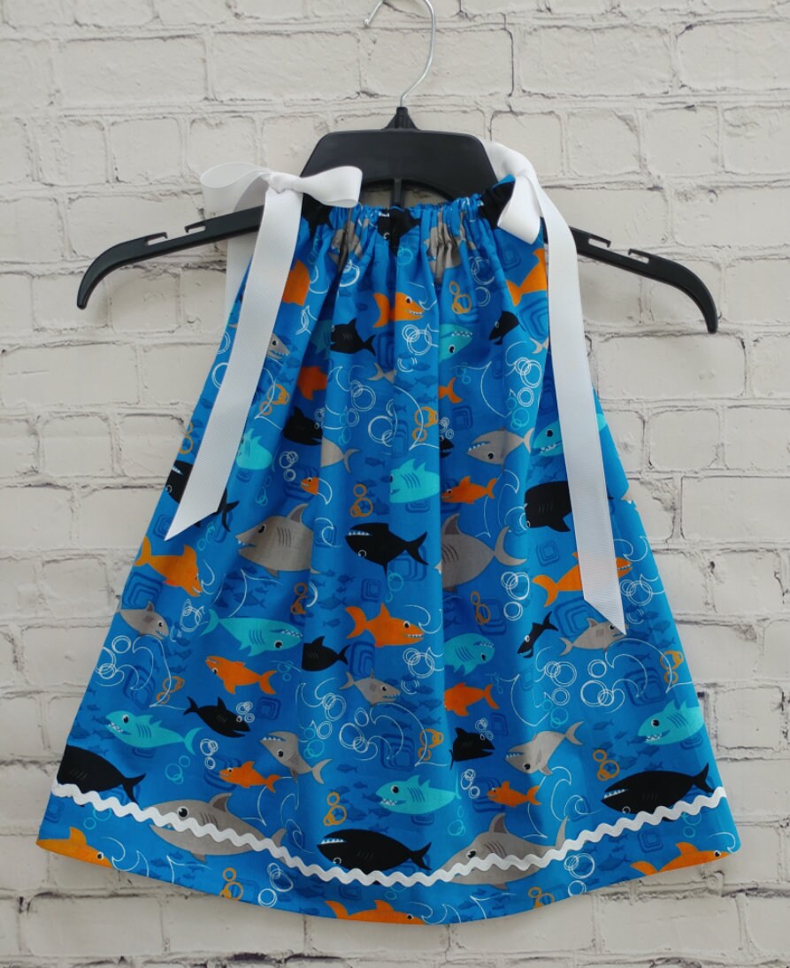 Sharks Girls Pillowcase Dress Aquatic Pillowcase Dress Fish Etsy