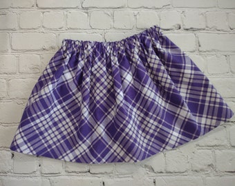 Plaid Twirl Skirt, Purple and White Skirt, Toddler Skirt, Girls Game Day Skirt, Fall Skirt, Little Girls Skirt