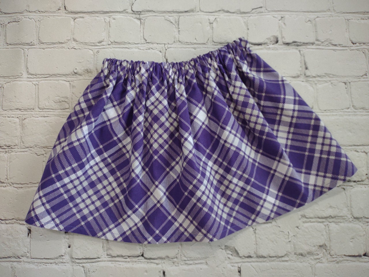 Purple Gingham Skirt Etsy