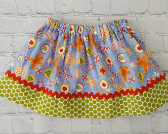 Girls Christmas Skirt, Holiday Skirt, Gingerbread Man Skirt, Toddler Skirt, Baby Skirt