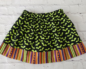 Girls Halloween Bat Skirt-Halloween Costume-Girls Bats and Goblins Skirt-Toddler Skirt-Little Girl Skirt