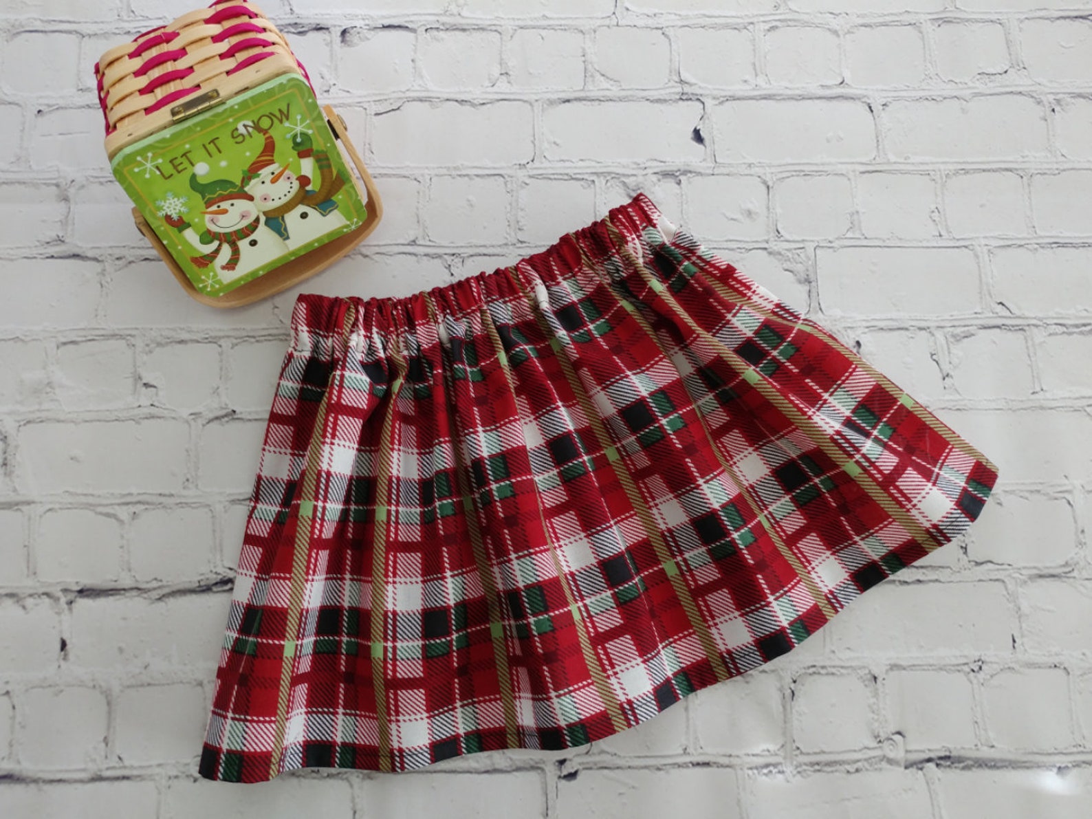 Girls Plaid Christmas Skirt Toddler Holiday Outfit Christmas Etsy