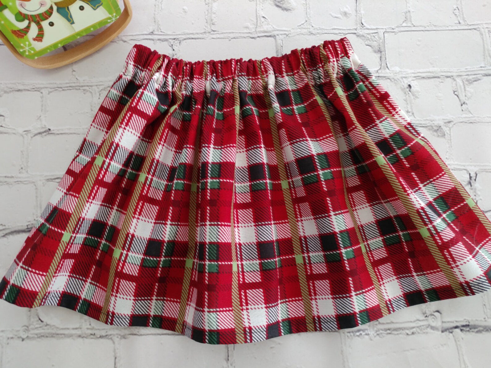 Girls 3 Toddler Plaid Christmas Skirt 3 Toddler Holiday Etsy UK
