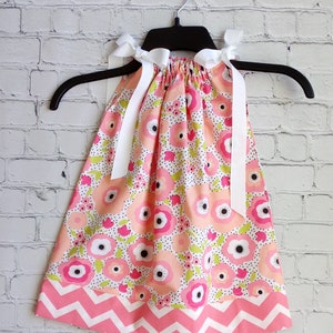 Girls Pillowcase Dress, Little Girls Pink Dress, Summer Dress, Toddler Girl Dress with Flowers, Baby Dress, Kids Clothes, Vacation Clothes