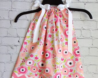 3 Toddler Pillowcase Dress, Little Girls Pink Dress, Summer Dress, Toddler Girl Dress with Flowers, Baby Dress, Kids Clothes, Sale Dress