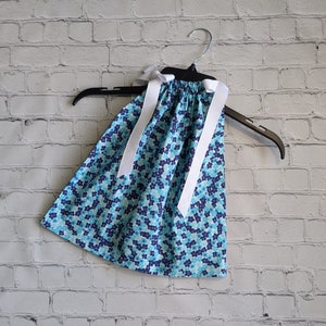 Sale 12 Month Pillowcase Dress - Girls Floral Dress - Little Girls Dress - Summer Sale Dress - Blue Floral Pillowcase Dress