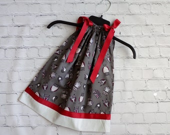 Girls Owl Pillowcase Dress, Toddler Pillowcase Dress, Little Girl Dress with Owls, Baby Dress, Kids Dress with Owls, Woodland Creature Dress