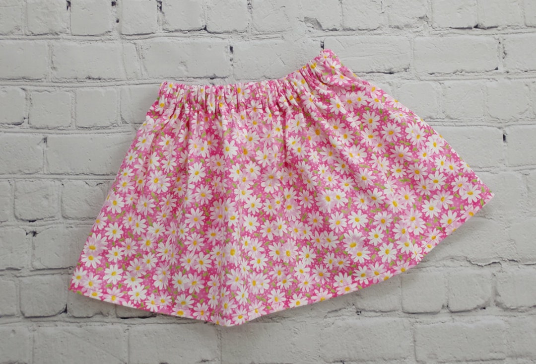Girls Pink Daisy Skirt Toddler Easter Skirt Girls Summer Etsy