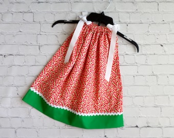 Girls Watermelon Pillowcase Dress, Summer Dress, Toddler Pillowcase Dress, Kids Dress with Watermelons, Fruit Dress, Little Girl Dress