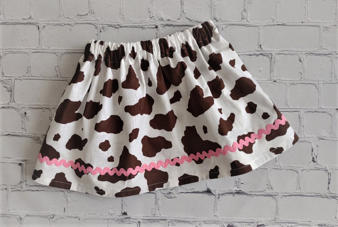Girls Cow Print Skirt Toddler Cowgirl Skirt Girls Western Birthday Skirt Rodeo Skirt Brown and Pink Cow Skirt Etsy
