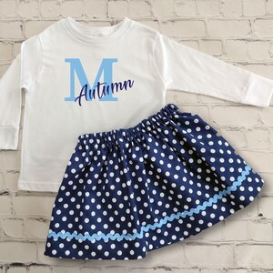 Monogram Girls Outfit, Toddler Monogrammed Top, Personalized Tee, Toddler Girl Outfit
