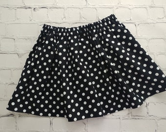 Black Polka Dot Skirt, Girls Black and White Skirt, Disney Skirt, Toddler Girls Skirt, Little Girls Skirt