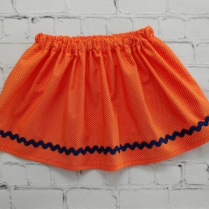 Girls Orange and Navy Skirt, Toddler Skirt, Little Girls Skirt, Baby Girls Skirts, UVA Skirt, Auburn Skirt