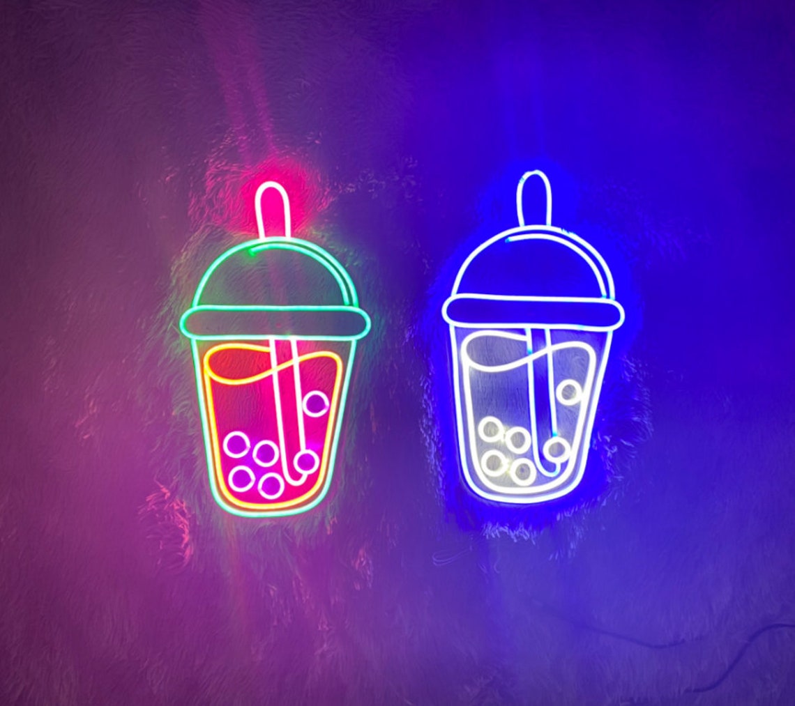 Boba Tea Neon Sign / Milk Tea Neon Signs / Bubble Tea Led - Etsy España