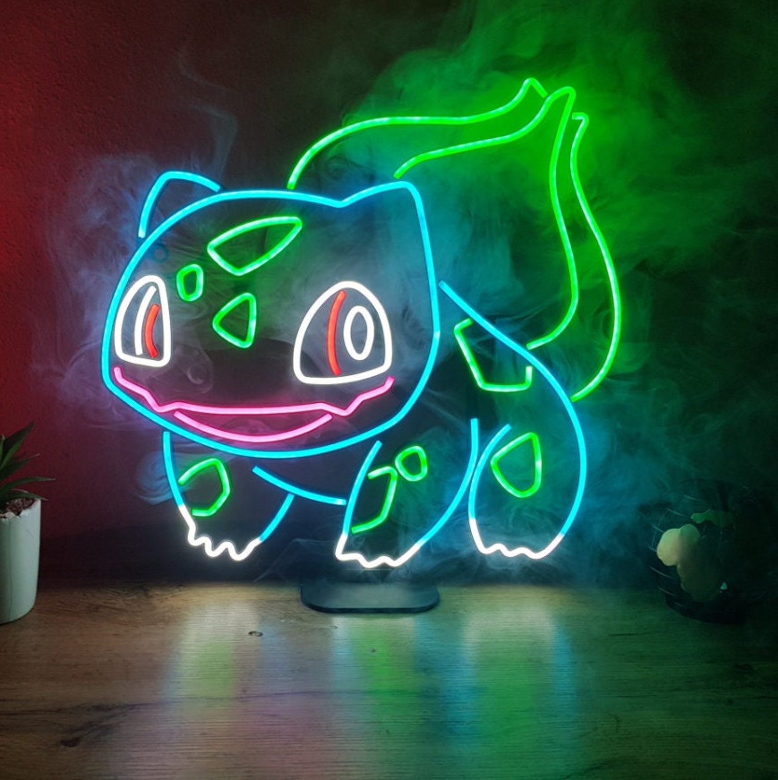 Bulbasaur Neon Sign Bulbasaur Led Sign Pokemon Led Lights Etsy