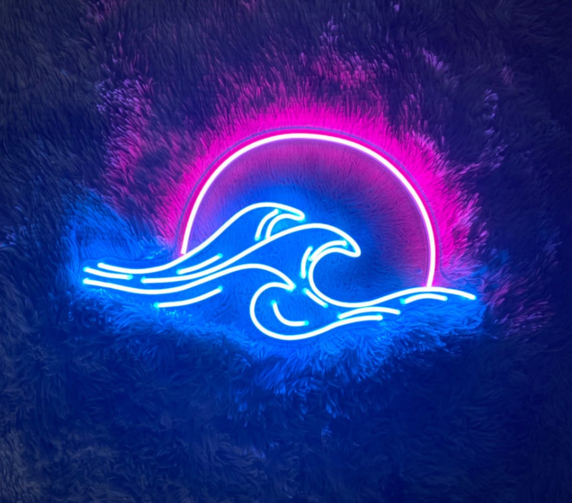 Sun Wave Neon Sign / Sunset Neon Sign / Sunrise Led Light / Etsy