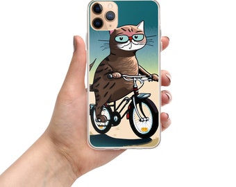 Cat on a Bike - Clear Case for iPhone®