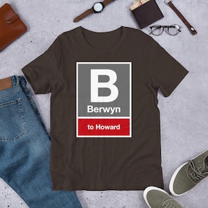 Berwyn Red Line "L" CTA Station Sign - Chicago - Camiseta unisex - Camisetas personalizadas disponibles, ¡solo pregunte!