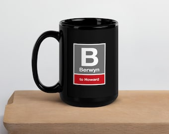 Berwyn CTA Red Line - Black Glossy Mug