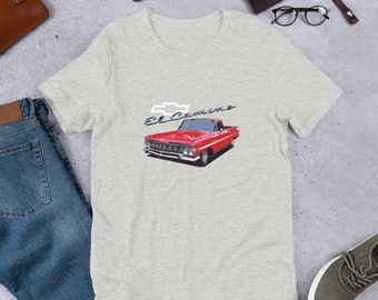 Gray Unisex t-shirt Chevy Red ElCamino