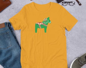 Green Dala Swedish Horse - Unisex t-shirt