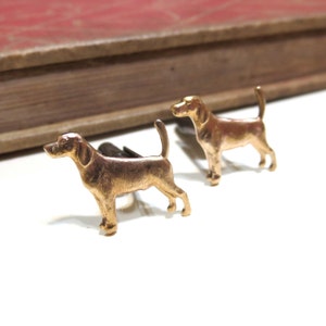 Raw Brass Dog Cuff Links - Labrador Retriever - Hound - Pointer - Soldered - Man's best friend - Puppy
