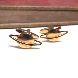 Raw Brass Saturn Cufflinks - Space Cufflinks - Planet Cufflinks - Science Cufflinks - Astronomy Cufflinks - Gold Cuff links NASA