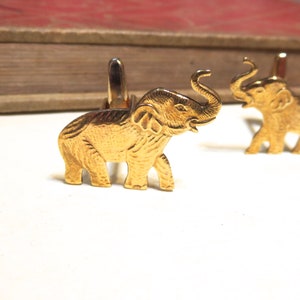 Raw Brass Elephant Cuff Links Cufflinks Asian Elephant African Elephant India Mens Gift Soldered Wedding Africa Safari image 3