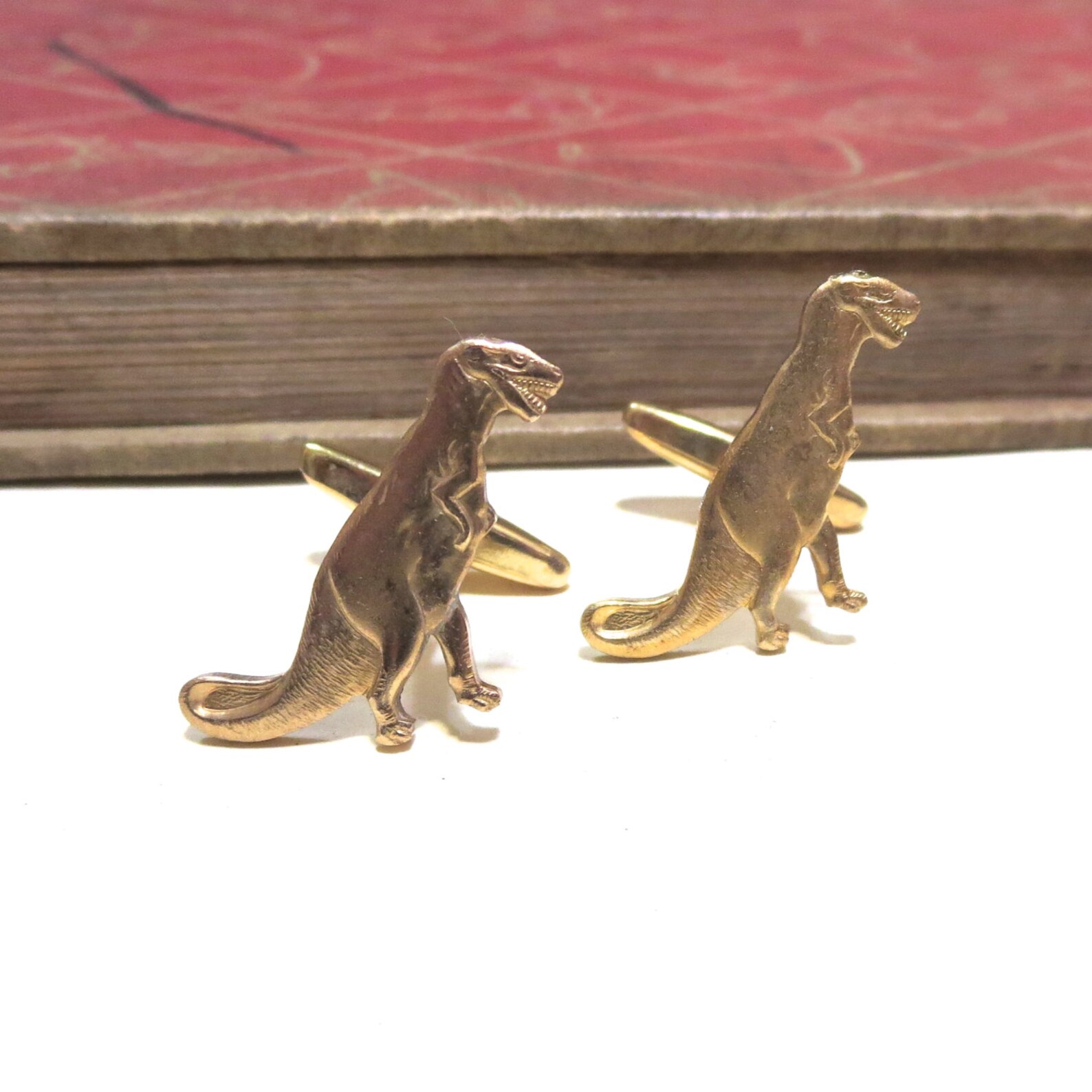 Raw Brass Dinosaur Cuff Links T-Rex t rex trex jurassic park | Etsy