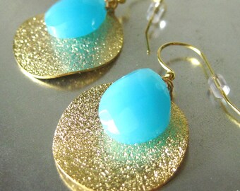MOLLY Silver Sea Green Faceted Glass Drop Earrings Sea Green Drops Aqua Drop Earrings Silver Erinite Faceted Glass Drops
