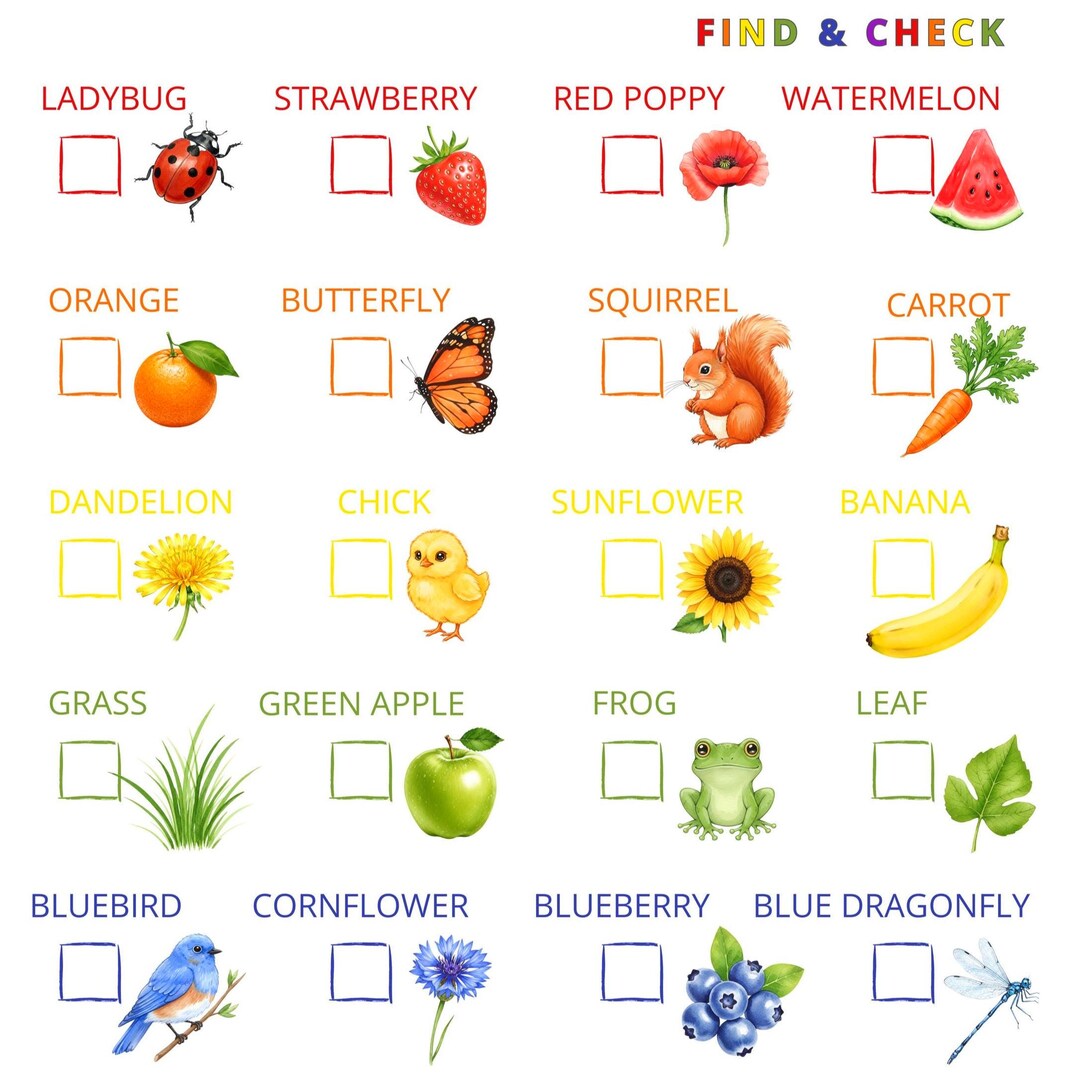 Color Scavenger Hunt Printable PDF | Kids Outdoor Activity Worksheet ...